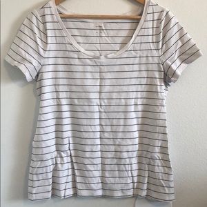 Boatneck black strip luxe fabric top